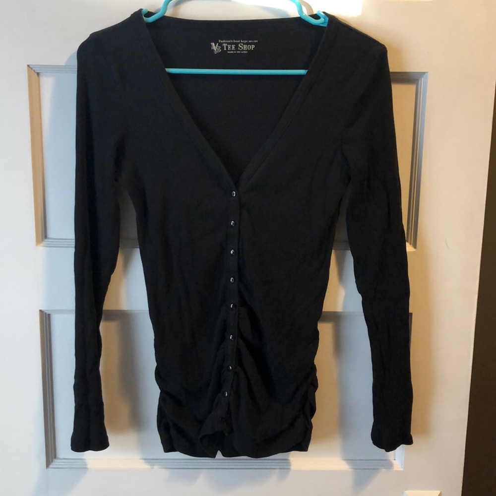 Victoria’s Secret Comfy Black Button Down V-neck
